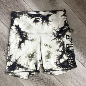 PINK Victoria's Secret Black and White Tie-Dye Bike Shorts